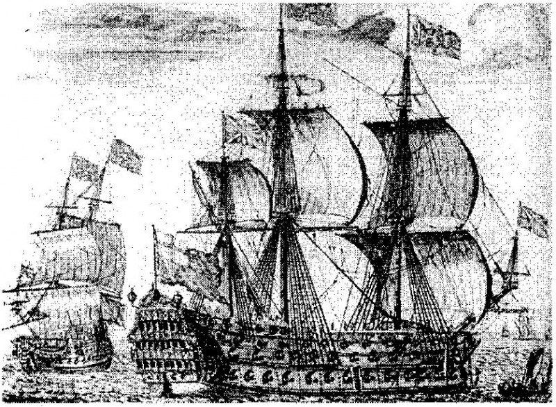 Английский линейный корабль конца 17 века