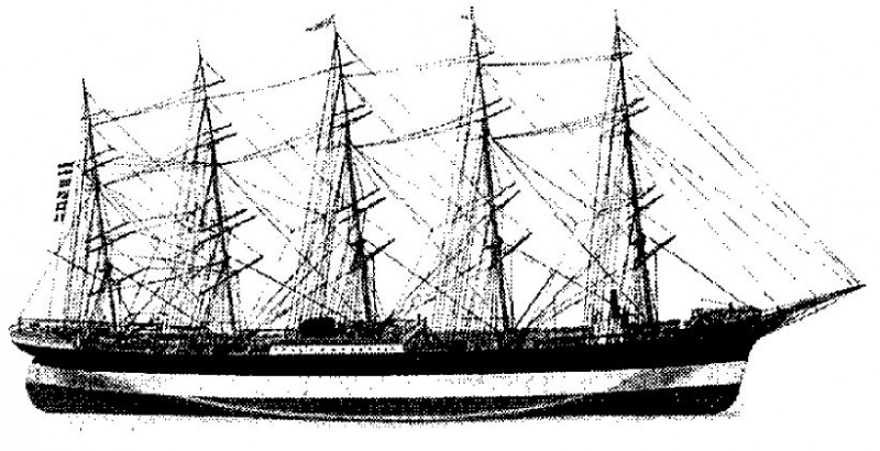 Пятимачтовый корабль Прейссен